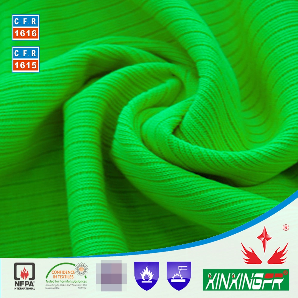 300GSM 100 Cotton Knitting Knit Rib Flame Retardant Resistance Fr Fabric