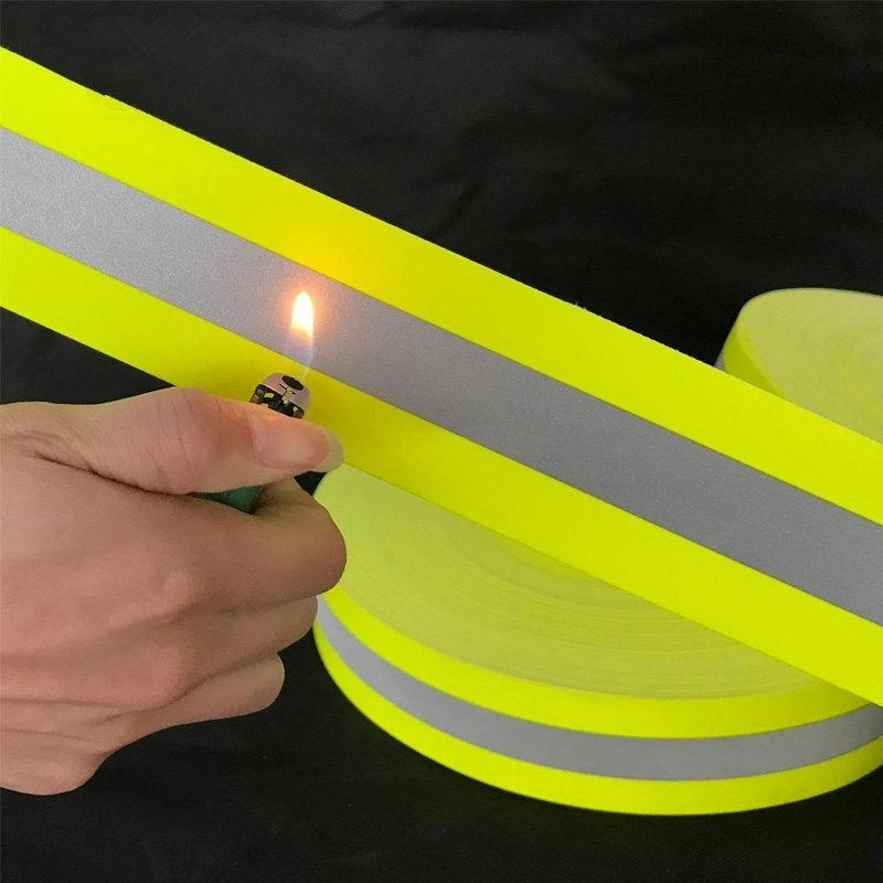 High Visibility Aramid Retardant Fr Reflective Tape Fluorescent Orange Silver Flame Retardant Fabric