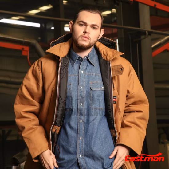 Parca de trabalho de inverno masculina 88% algodão 12% náilon retardante de chamas